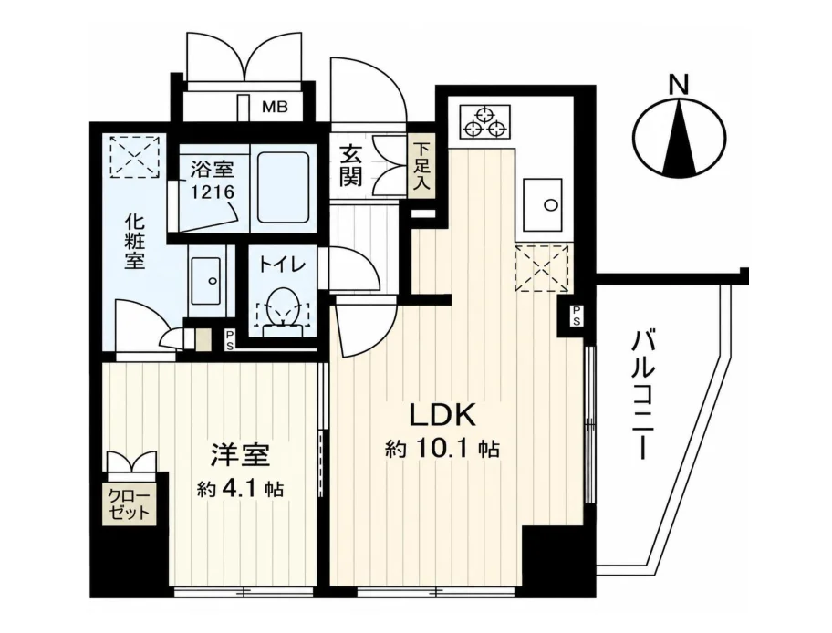 北千住駅 徒歩8分・10階の角部屋1LDK　オートロック・浴室乾燥機・ペット相談（定期借家）
