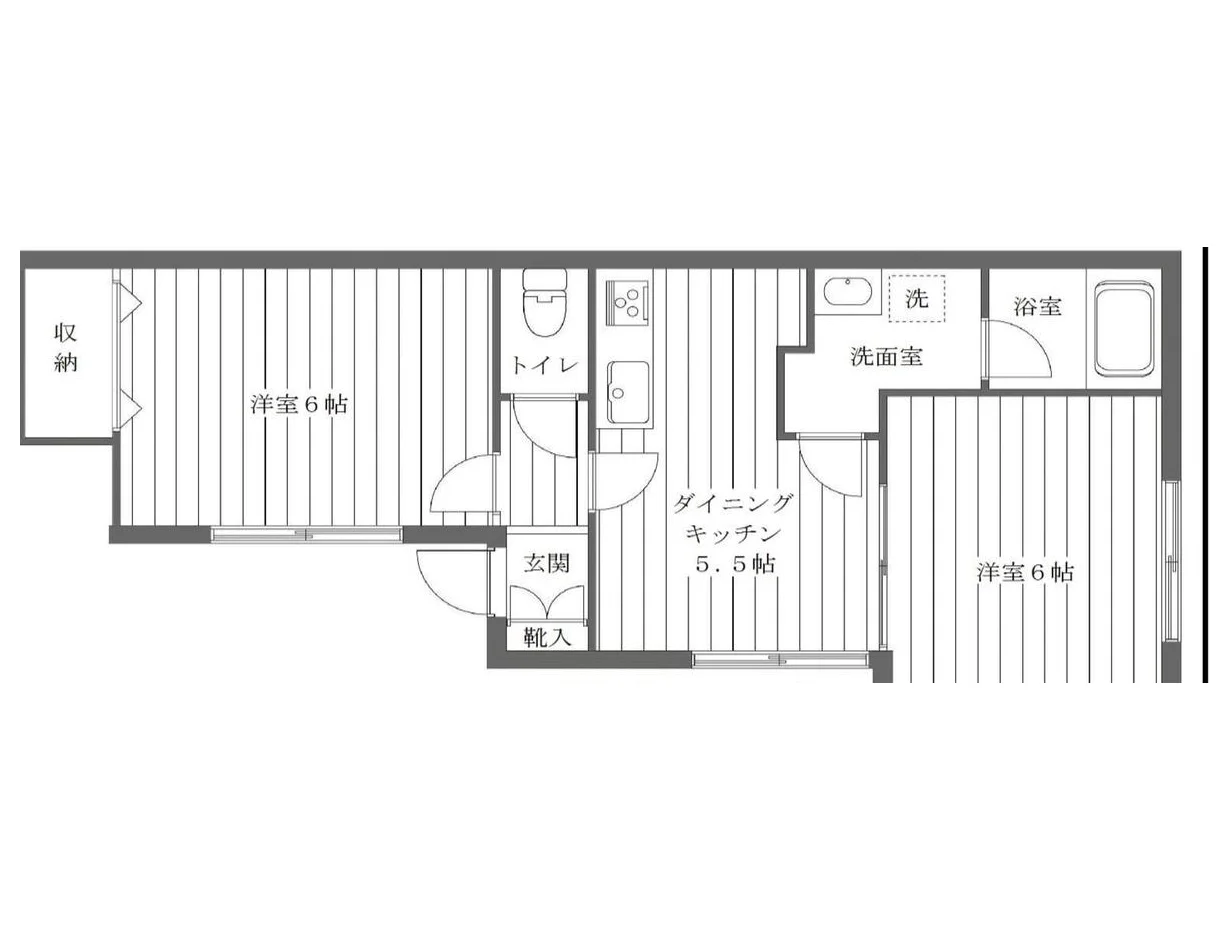 北千住駅 徒歩8分・2026年室内リフォームの2DK（1階・角部屋）独立洗面台