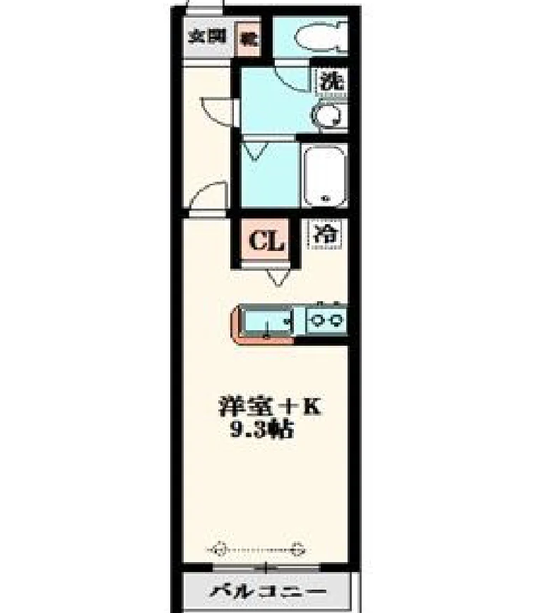 馬橋駅 徒歩5分・9.3帖の広めワンルーム（2階・最上階）敷金礼金なし・ネット無料