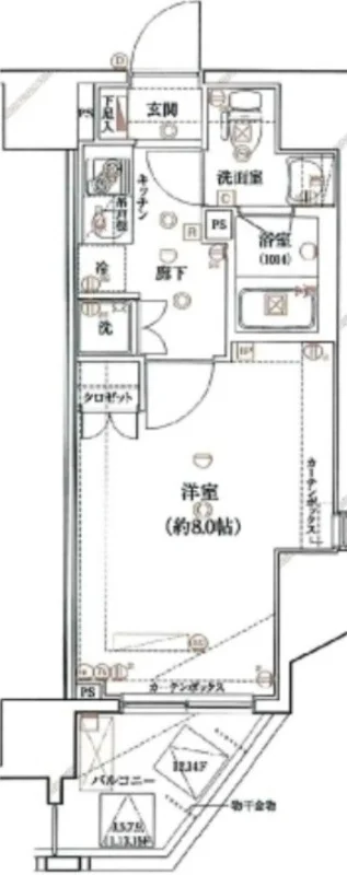 南千住駅 徒歩4分・最上階15階の角部屋1K(南向き)浴室乾燥・宅配ボックス